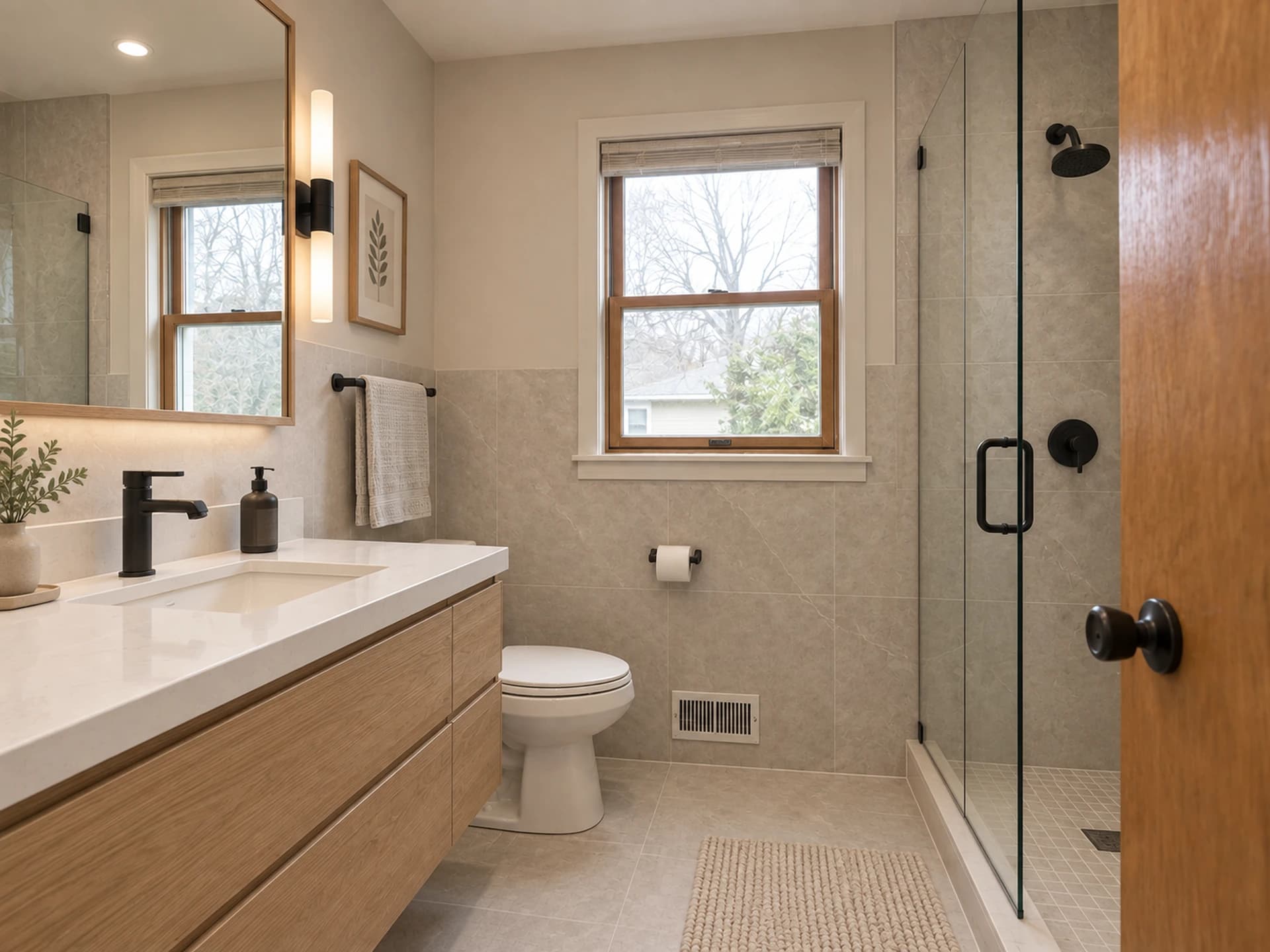 Modern renovated bathroom
